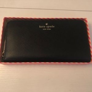 Kate Spade Cherry Lane Lacey Black Wallet NWOT